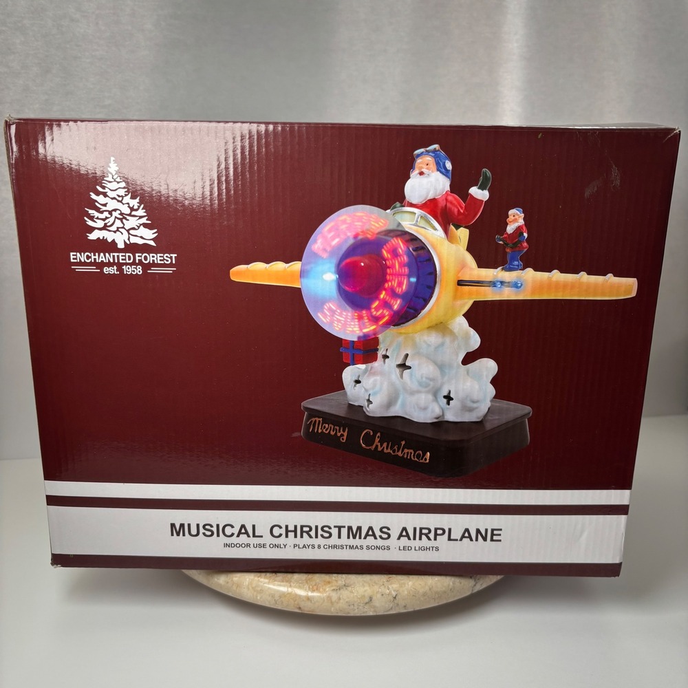 Enchanted‎ Forest Musical Christmas Airplane Santa LED Lights Plays Songs
